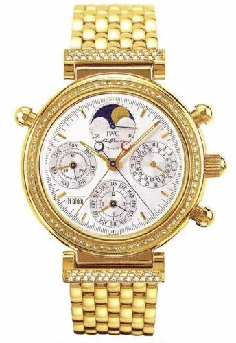 IWC Da Vinci Perpetual Rattrapante Yellow Gold / Diamond / Silver / French / Bracelet IW9255-04 (IW925504)
